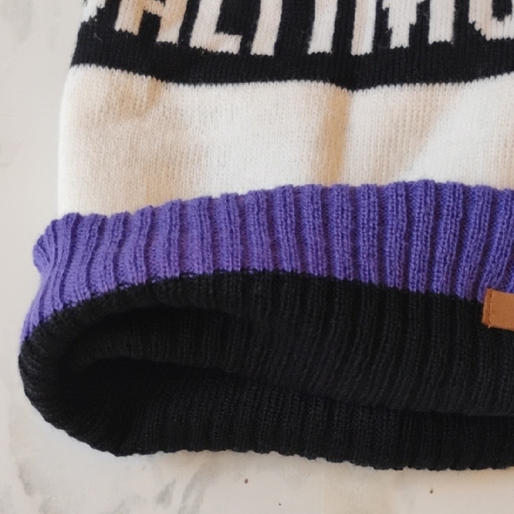 NFL Baltimore Ravens Purple and Black Knit Hat - Picture 3 of 4